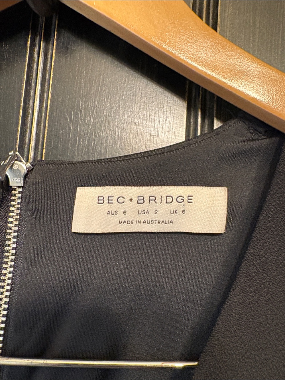 bec + bridge Black Deep V Midi Dress